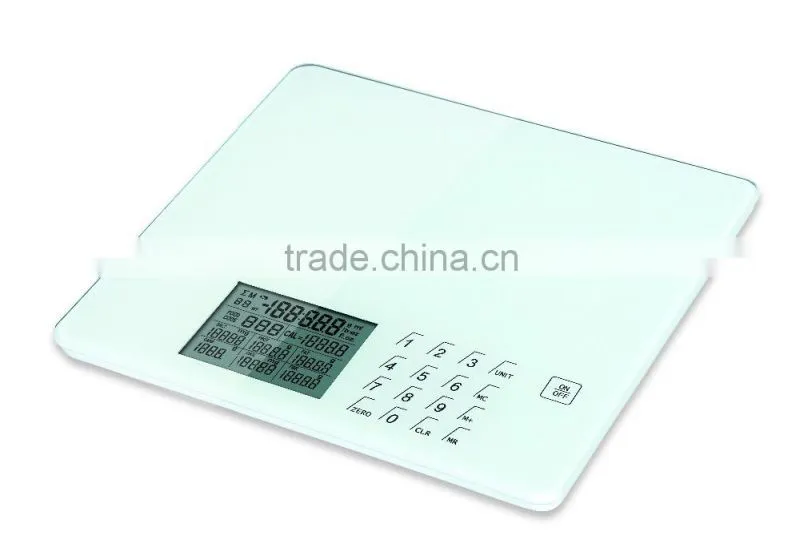 nutrition scale with AAA battery and blue backlight display