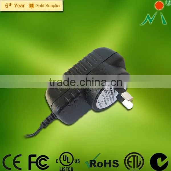 US plug AC/DC power supply adapterr with 5V1A 5V2A, 12V1A 12V2A VI efficiency UL FCC RoHS