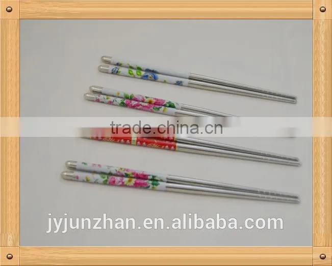 Stainless chopstick with flower and mirror polishing and low price