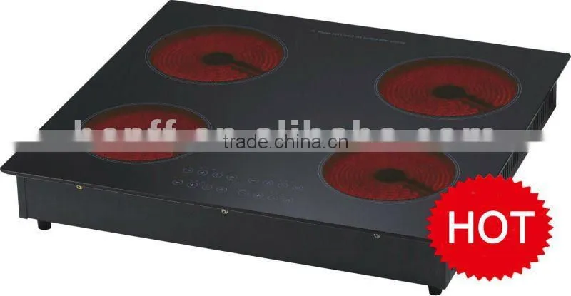 CE,CB,GS,RoHS,ERP certificate EUROKERA glass no raditaion electric 4 plate cooker