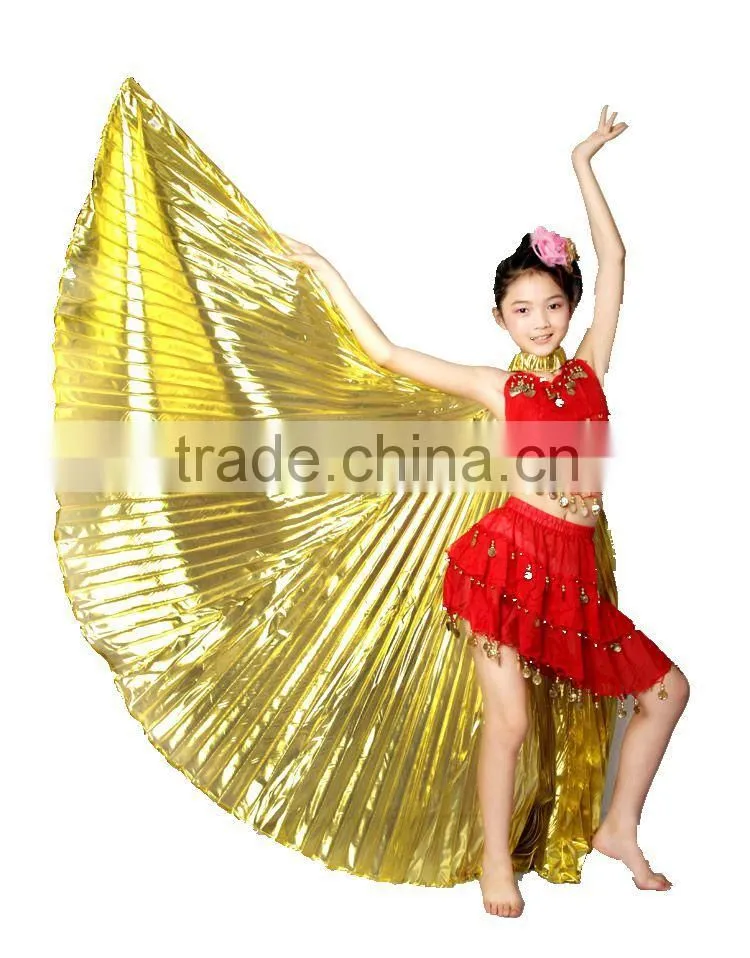 Belly Dance Wings In Practice , Costume Wings for Sale , Belly Dance Isis Wings Golden