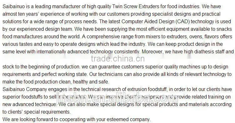 Infant food extrusion machinery