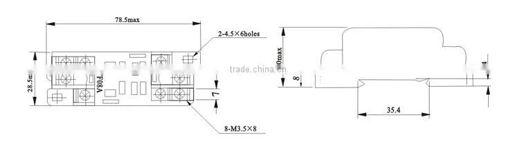 PTF08A-E General Purpose 8 PIN 300VAC 10A Connecting Electric Contact Relay Socket with CE