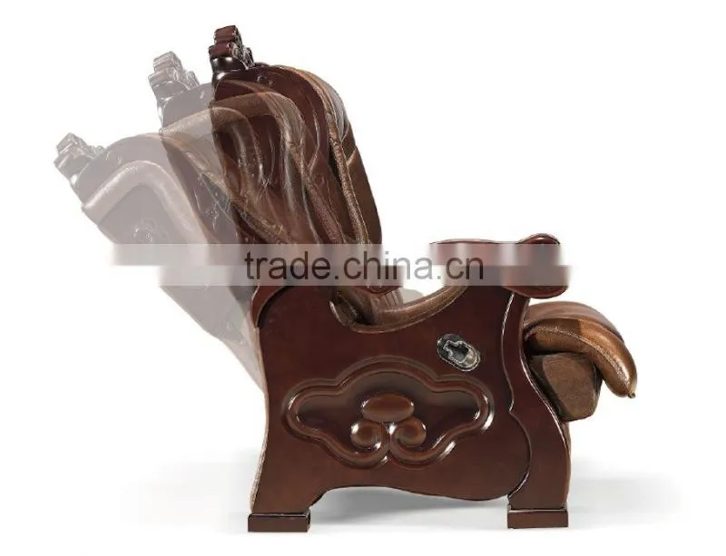 Leather folding armrest luxury wooden executive office chair GZH-SJ2003H
