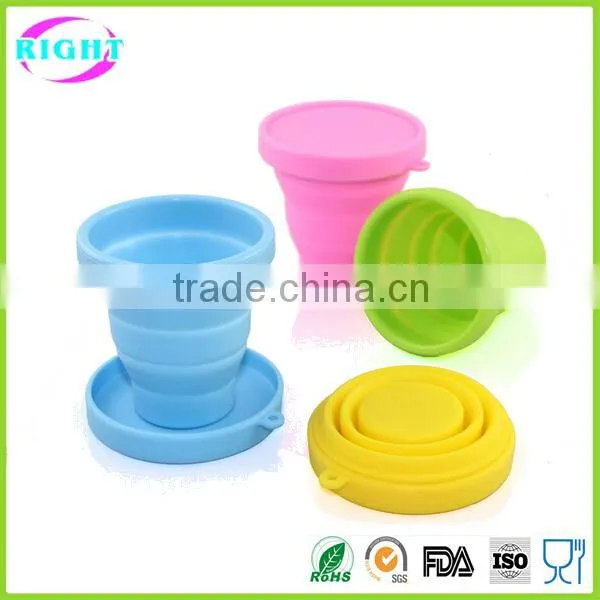 New design colorful silicone rubber collapsible cup