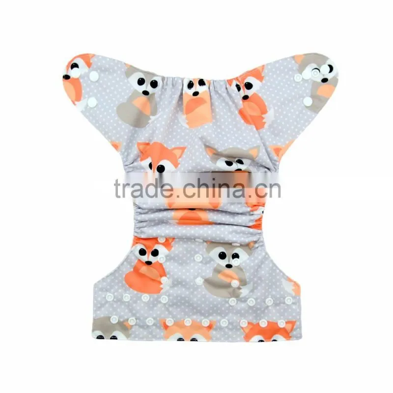 Alva 2016 Fox Pattern Free Shipping Wholesaler of Baby Cloth Diapers