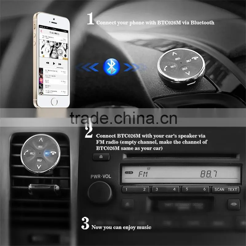 Easy Operate Bluetooth FM Transmitter with APP, Lightweight Bluetooth car kit