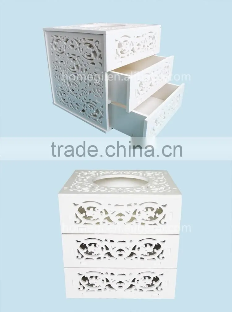 Storage box CD/DVD drawer wood plastic desktop organizer accessory box