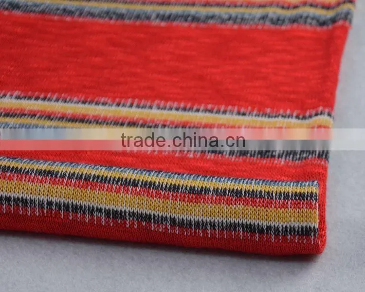 Jiufan Textile Soft Touch Multicolor Yarn Dyed Loose Stripe Fabric with Slub Knitted Dress Fabric Suppilers