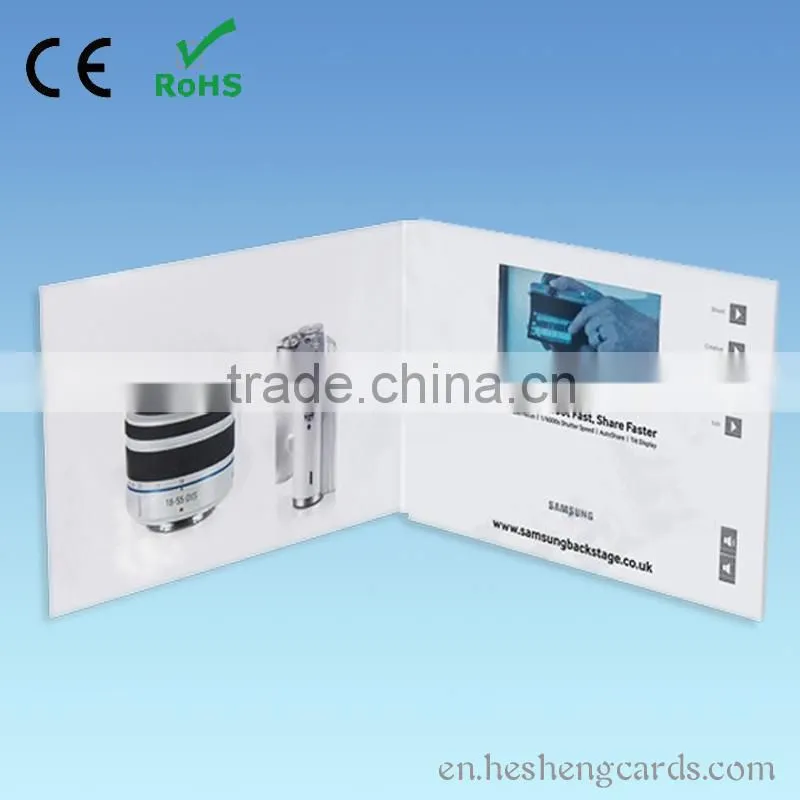 Wedding invitation video greeting card/lcd video brochure card