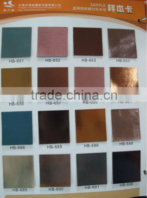 Heat press printing film for leather