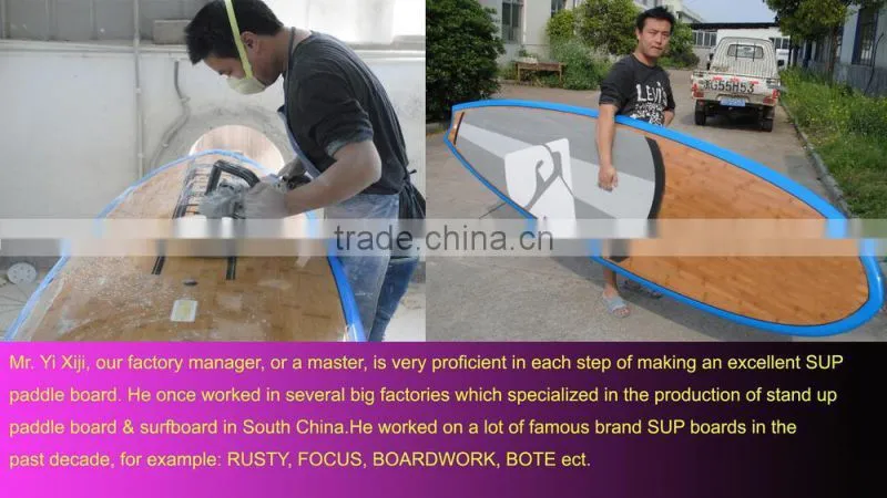 2015 Hot sale half bamboo sup stand up paddle board surfboard