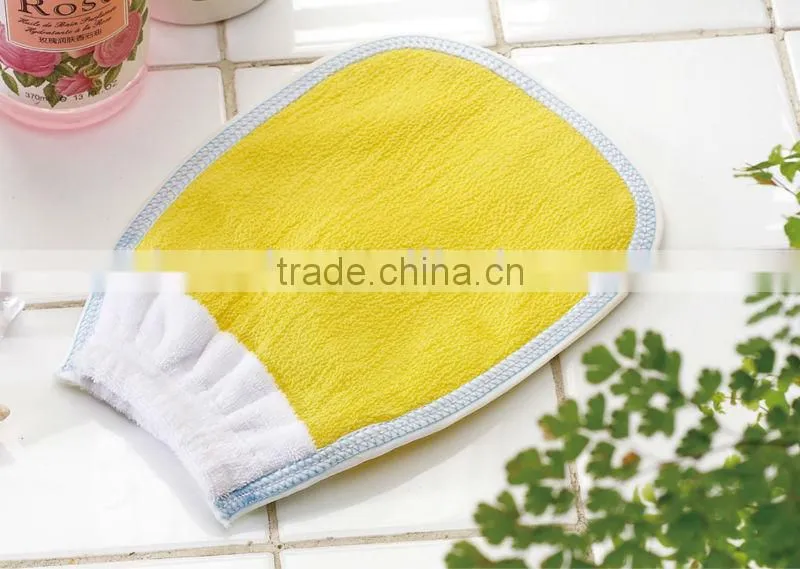 wholesale high grade flower sponge shower gloves ,exfoliating gloves bath mitt wholesale