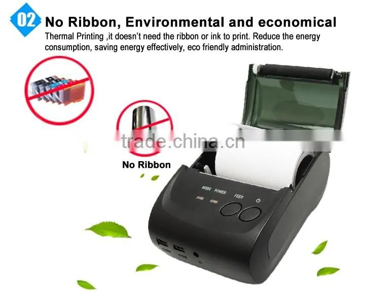 Mini Mobile Thermal Printer Line Printing For Restaurant Food Delivery Transportation IMP006