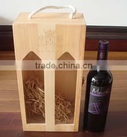 High-class customized wooden red wine box with handle