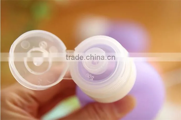 2015 new stylish colorful silicone travel packing bottle
