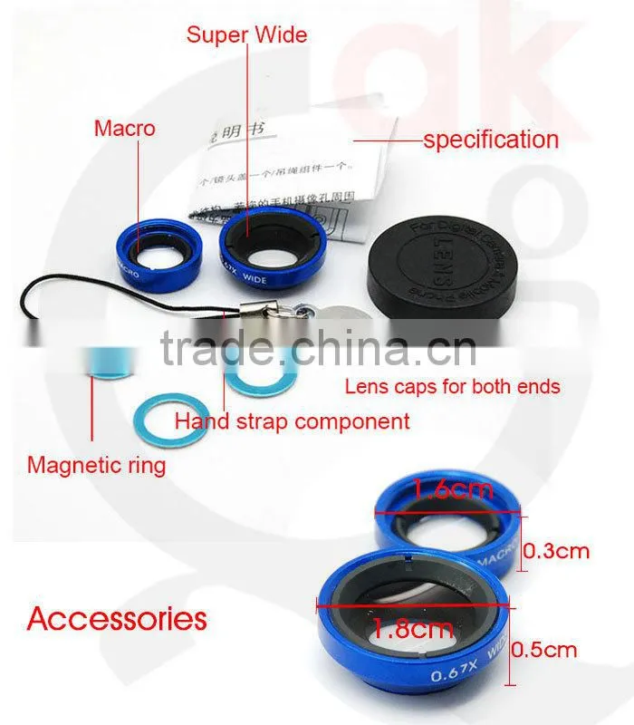 mobile phone accessories factory in china wideangle lens for samsung s4 iphone 6 macro lens