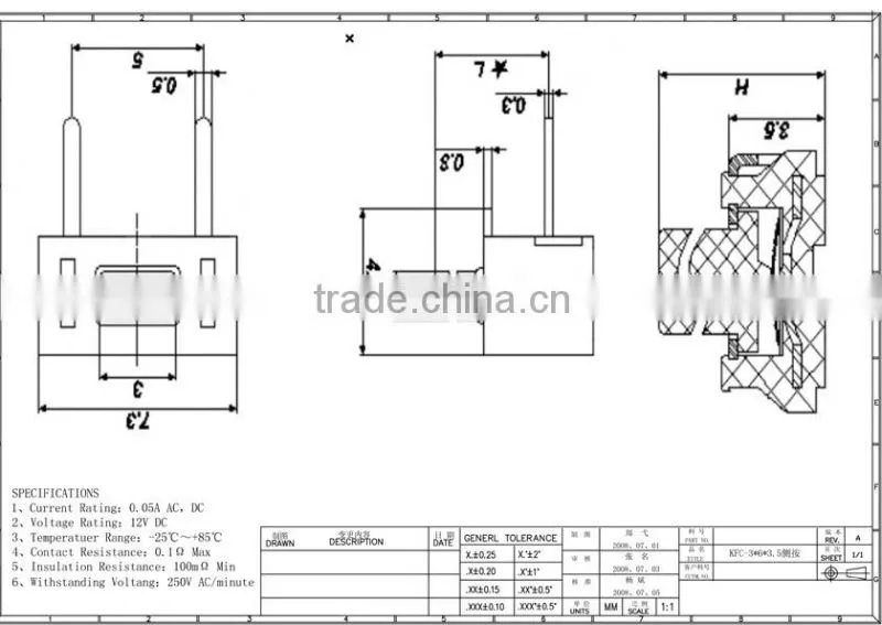 250V hot selling 2pin tact switch electric switch