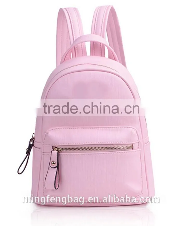 High Quality PU Leather Pink Girl Backpack