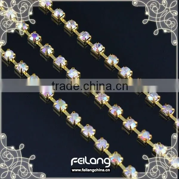 Crystal AB rhinestone cup chain