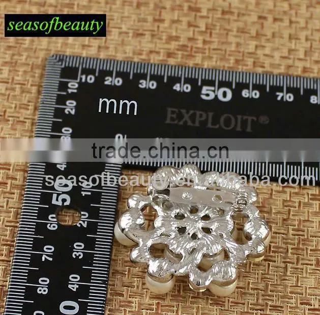 High Quality Wholesale Fashional Pearl Wedding Rhinestone Brooch J032157