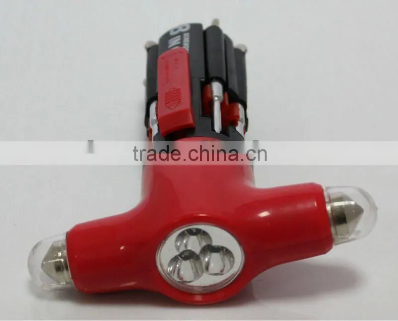 8 in 1 Screwdriver with Torch and Hammer