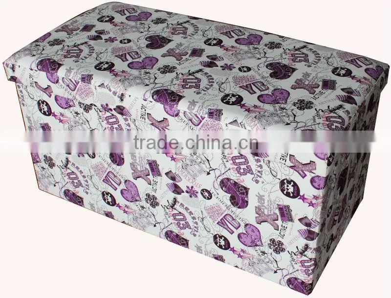 Luxury!Pink PVC Leather foldable storage bench