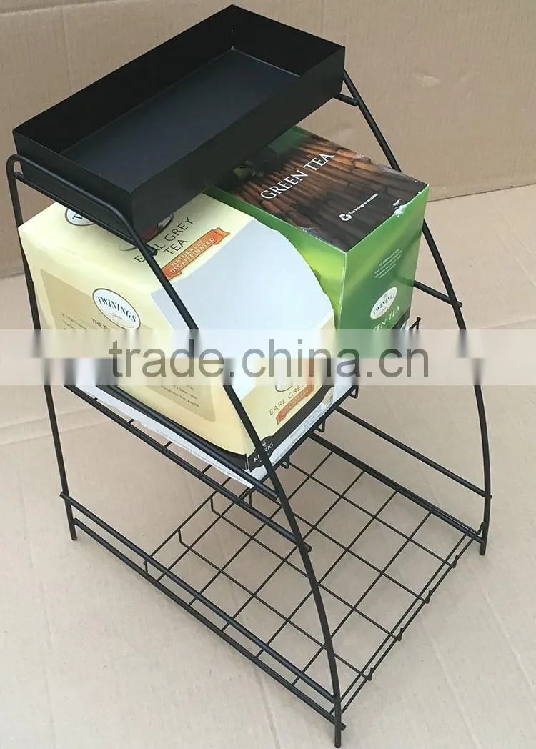 New Arrival High Quality Customized Wire Desk Tea Box Rack