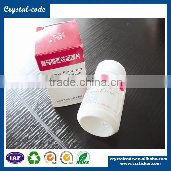 Self adhesive print custom design pill bottles label for bottles