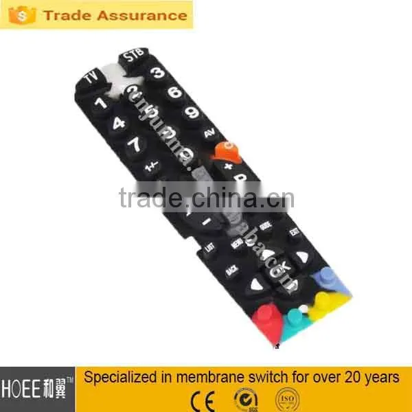 colorful custom style Silicone rubber control keypad for remote