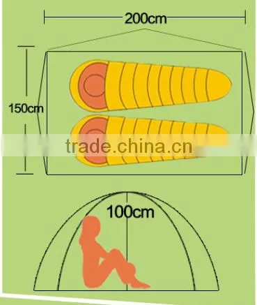2 Person Outdoor Camping Tent with Automatic Umbrella Standing