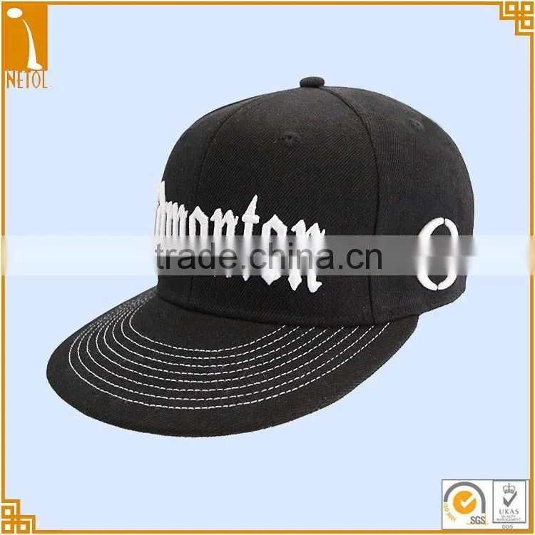 6 panels flat bill custom brand snapback baseball caps