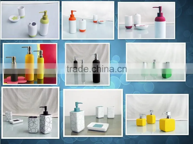 colorful bathroom accessory set