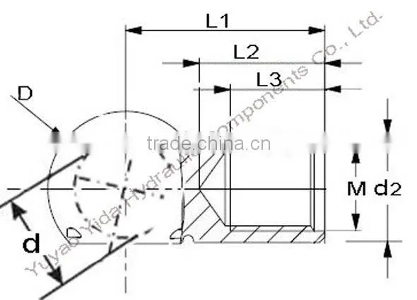20-19mm blue zinc plated metal Ball Socket M8 with safety clip