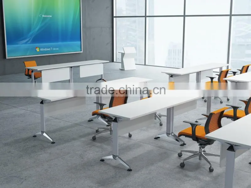 2016 Liansheng white MFC conference folding table for board room