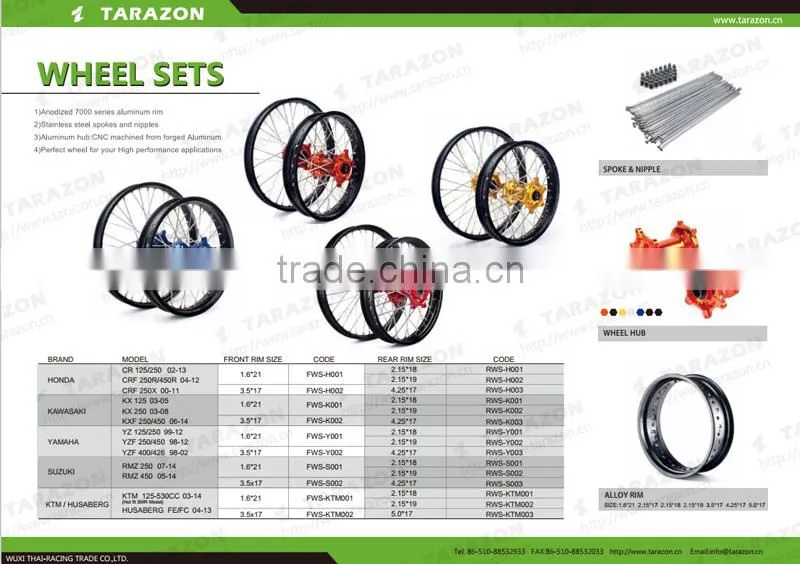 Offroad Motocross Front and Rear Aluminum Alloy Wheel Hub For YZF 250 450