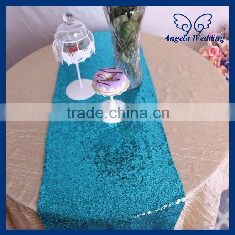 RU002F Custom made cheap bead many colors available turquoise sequin table runner