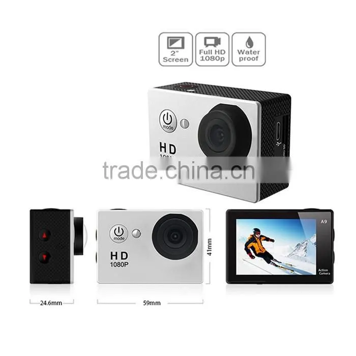 Best price full hd 1080p sports camera action A8 30M waterproof camera