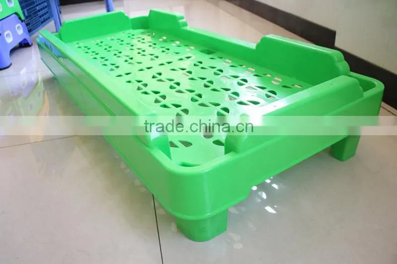Children size stackable design nursery kids bed plastic daycare cheap cots for sale