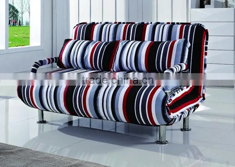 Rural style flower sofa cum bed fabric fold out sofa bed with arms for home furniture