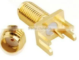 RF coaxial SMA female PCB mount connector