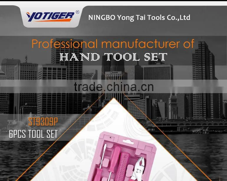 6pcs Home Use Mini DIY Ladies Pink Hand Tool Kit Set
