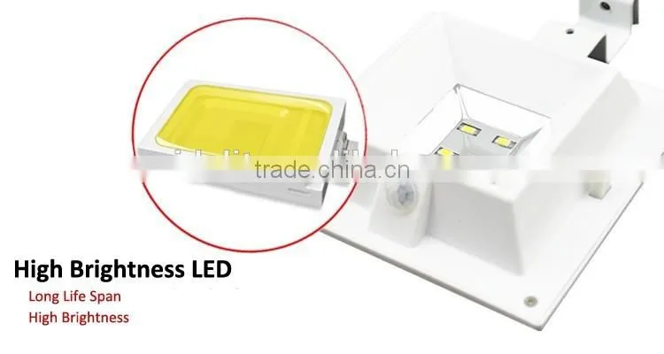 SL-4LFL 4led white square IP65 PIR sensor solar light for garden