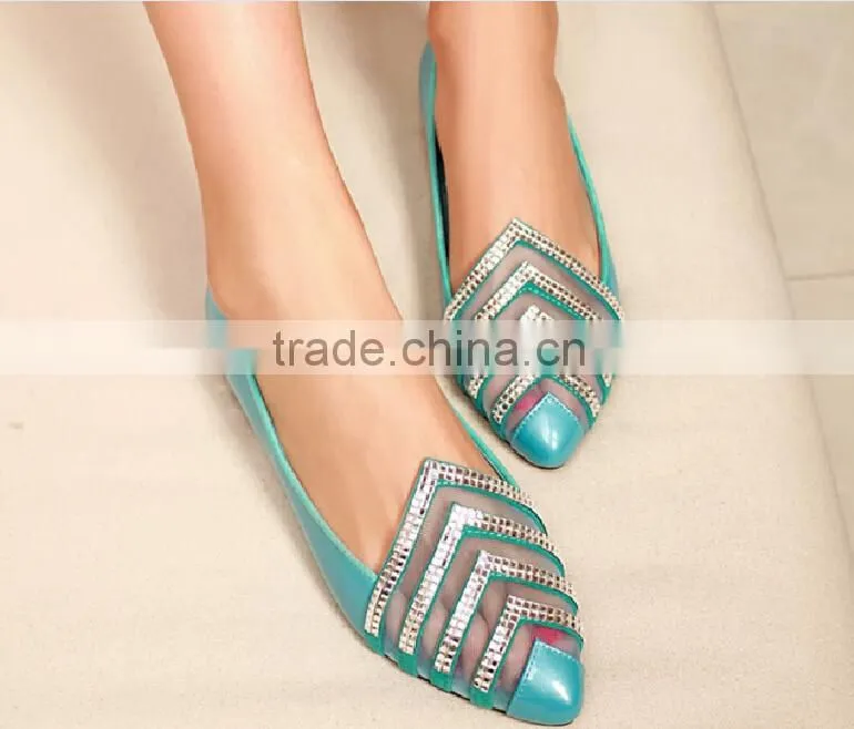 2016 most popular hot selling beautiful ladies flat shoes CP6898