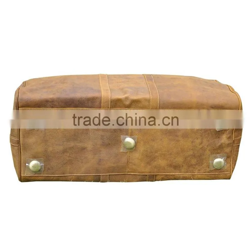2016 hot sale Genuine leather luggage travel bag duffle bags brown