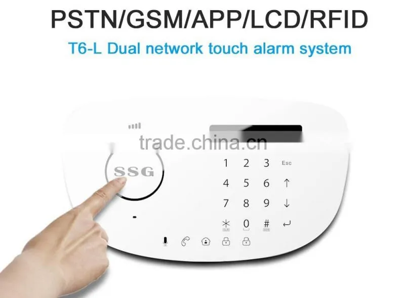 Smoke Fire Detectiron PSTN GSM Wireless Alarm System Support IOS Android APP Remote Control