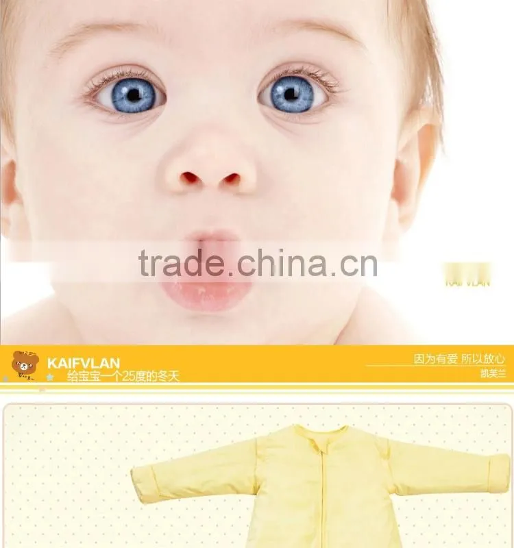 Children's 100% cotton baby sleeping bag detachable sleeve and detachable cotton fillings quilt for four seasons pink color