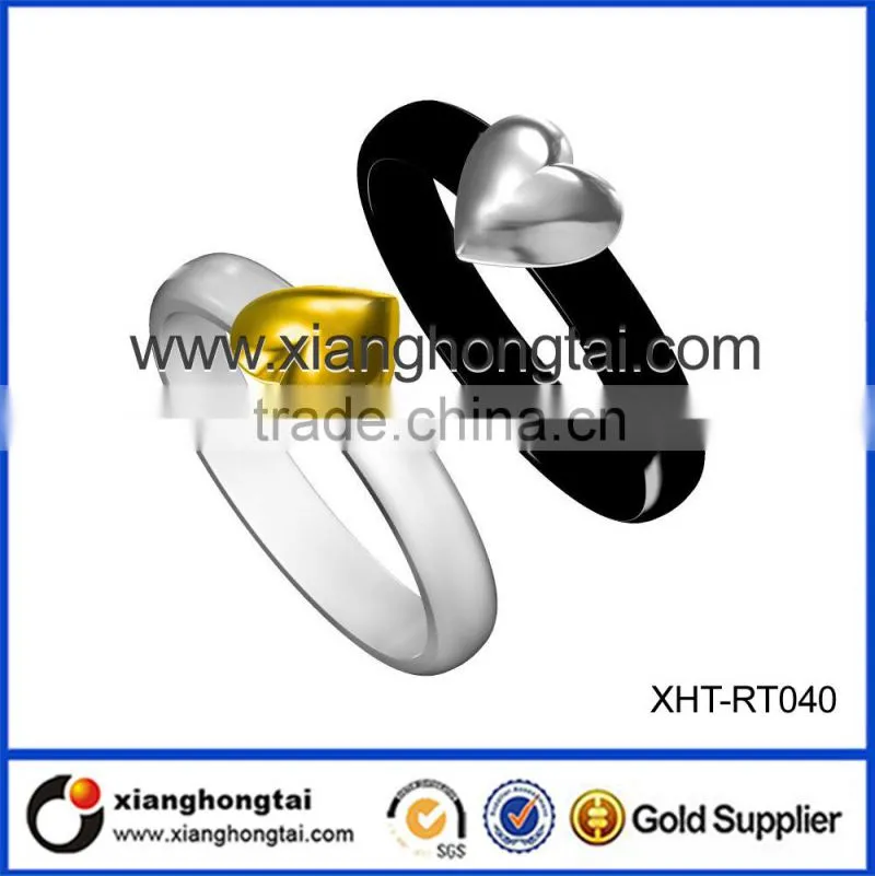 Modern 24K golden Lucky clover Ceramic Finger Ring