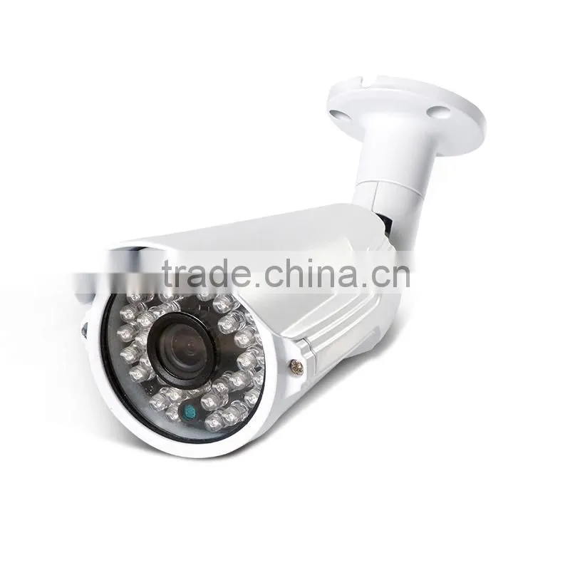 Professional 4CH IP 720P 3.6mm lens white metal ip camera set oudoor