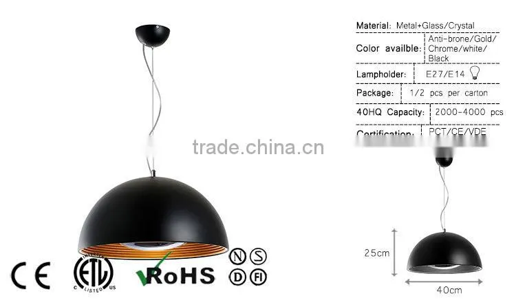 lighting design of vintage black/copper E27 pendant light